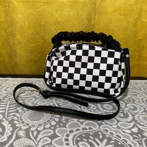 Checkered Black and White Crossbody Bag